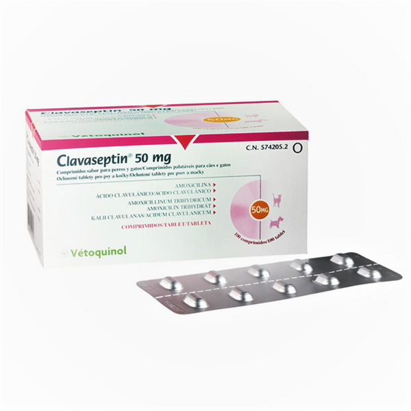 Clavaseptin Palatable Tablets  250mg 10 Tab .