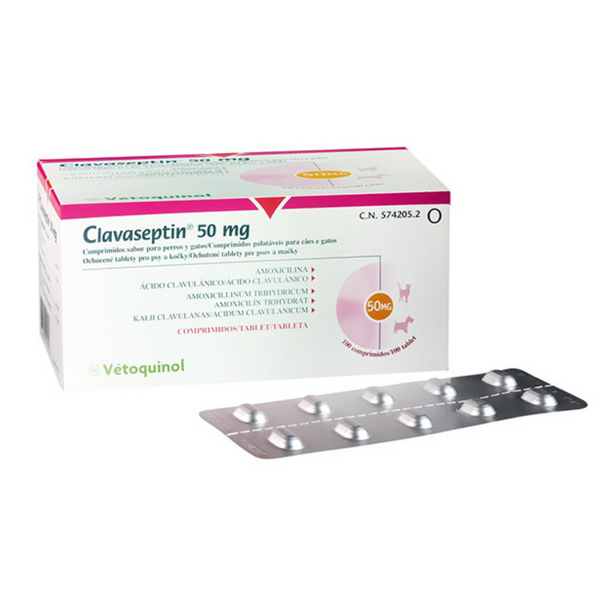 Clavaseptin Palatable Tablets 50mg  10 Tab .